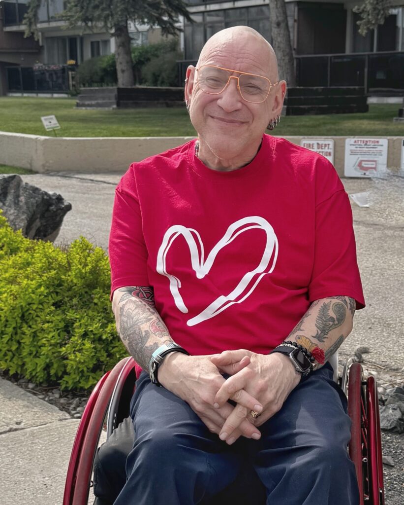Peter celebrating Red Shirt Day